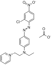 1-[2-[[4-[(2-氯-4-硝基苯基)偶氮]苯基]乙氨基]乙基]吡啶翁乙酸盐分子式结构图
