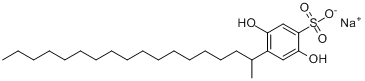 2,5-二羟基-4-(1-甲基十七烷基)苯磺酸单钠盐分子式结构图