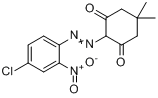 2-[(4-氯代-2-硝基苯基)偶氮]-5,5-二甲基-1,3-环己二酮分子式结构图