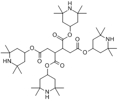 1,2,3,4-丁烷四甲酸四(2,2,6,6-四甲基-4-哌啶基)酯分子式结构图