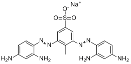 3,5-二[(2,4-二氨基苯基)偶氮]-4-甲基苯磺酸钠分子式结构图