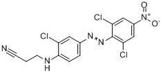 3-[2-氯-4-[(2,6-二氯基-4-硝基苯)偶氮]苯氨基]丙腈分子式结构图