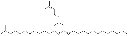 1,1'-[(3,7-二甲基-6-辛烯茚)双(氧代)]双异十三烷分子式结构图