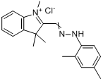 1,3,3-三甲基-2-[[甲基(4-甲基苯基)亚肼基]甲基]-3H-吲哚翁氯化物分子式结构图