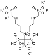 [[(膦酰甲基)亚氨基]双[2,1-亚乙基次氮基双(亚甲基)]]四磷酸五钾盐分子式结构图