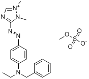 3-[[4-[乙基(苯甲基)氨基]苯基]偶氮]-1,2-二甲基-1H-1,2,4-三唑翁硫酸甲酯盐分子式结构图