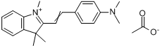 2-[2-[4-(二甲氨基)苯基]乙烯基]-1,3,3-三甲基-3H-吲哚翁乙酸盐分子式结构图