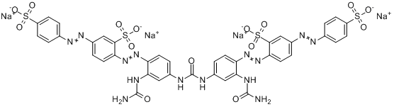 2,2'-[羰基双[亚氨[2-[(氨羰基)氨基]-4,1-亚苯基]偶氮]]双[5-[(4-磺苯基)偶氮]-苯磺酸四钠分子式结构图