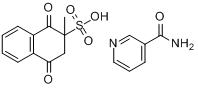 1,2,3,4-四氢-2-甲基-1,4-二氧代-2-萘磺酸与3-吡啶甲酰胺的化合物分子式结构图