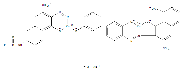 [μ-[7-[[4'-[[6-苯甲酰氨基-1-羟基-3-磺基-2-萘基]偶氮]-3,3'-二羟基[1,1'-联苯]-4-基]偶氮]-8-羟基萘-1分子式结构图