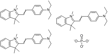 2-[2-[4-(二乙基氨基)苯基]乙烯基]-1,3,3-三甲基-3H-吲哚翁磷酸盐分子式结构图