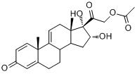 16α,17α-二羟基孕甾-1,4,9(11)三烯-3,20-酮-21-醋酸酯;孕甾-1,4,9(11)三烯-16α,17&alpha分子式结构图