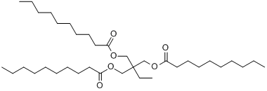 2-乙基-2-[[(1-氧癸基)氧]甲基]-1,3-丙二醇的癸酸酯分子式结构图