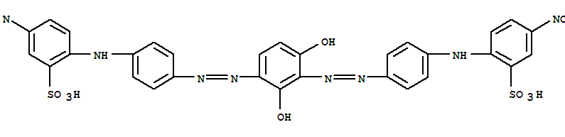 2,2'-[(2,4-二羟基-1,3-亚苯基)双(偶氮-4,1-亚苯亚氨基)]双(5-硝基-苯磺酸)分子式结构图