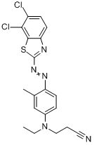 3-[[4-[(6,7-二氯苯并噻唑-2-基)偶氮]-3-甲苯基]乙氨基]丙酰腈分子式结构图