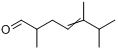 2,5,6-三甲基-4-庚烯醛分子式结构图
