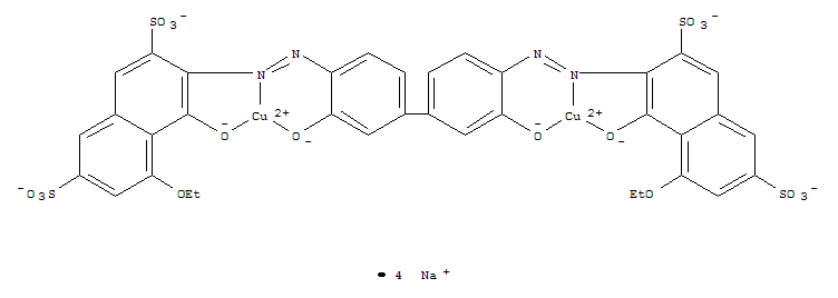 [μ-[[3,3'-[(3,3'-二羟基[1,1'-联苯]-4,4'-二基)二(偶氮)]二[5-乙氧基-4-羟基-2,7-萘二磺酸根合]](8-)]]分子式结构图