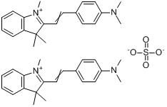 2-[2-[4-(二甲基氨基)苯基]乙烯基]-1,3,3-三甲基-3H-吲哚翁硫酸盐分子式结构图