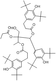 3,5-双(1,1-二甲基乙基)-4-羟基苯丙酸-2-[[3-[3,5-双(1,1-二甲基乙基)-4-羟苯基]-1-氧代丙氧基]甲基]-2-(羟分子式结构图