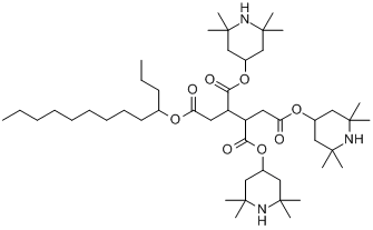 1,2,3,4-丁烷四羧酸-1,2,3-三(2,2,6,6-四甲基-4-哌啶基)-4-十三烷酯分子式结构图