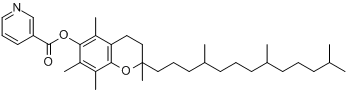 3,-4-二氢2,5,7,8-四甲基-2-(4,8,-12-三甲基十三烷基)-2H-1-苯基吡喃-6,3-吡啶甲酸酯分子式结构图