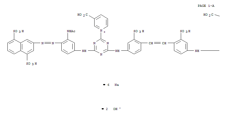 1,1'-[1,2-亚乙基[(3-磺基-4,1-亚苯基)亚氨基[6-[[3-(乙酰氨基)-4-[(4,8-二磺基-2-萘基)偶氮]苯基]氨基]-1,分子式结构图