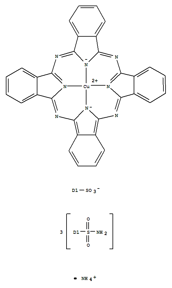 [三(氨基磺酸基)-29H,31H-酞菁磺酸根合]铜酸盐分子式结构图