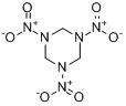 1,3,5-三硝基六氢-1,3,5-三嗪;环三亚甲基三硝胺;黑索金;三亚甲基三硝胺;环三甲撑三硝胺分子式结构图