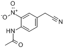 N-(4-(氰甲基)-2-硝基苯基)乙酰胺;3-硝基-4-乙酰氨基苄基腈;3-硝基-4-乙酰氨基苯乙腈分子式结构图