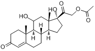 醋酸表氢化可的松孕甾-4-烯-11α,17,21-三醇-3,20-二酮-21-醋酸酯;21-乙酰氧基-11α,17α-?分子式结构图