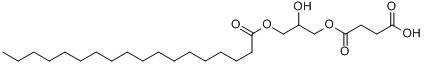 丁二酸-2-羟基-3-[(1-氧代十八烷基)氧]丙单酯分子式结构图