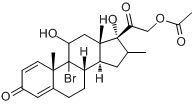 9α-溴-11β,17α,21-三羟基-16α-甲基孕甾-1,4-二烯-3,20-二酮-21-醋酸酯;21-乙酰氧基分子式结构图