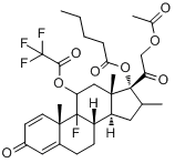 9α-氟-11β,17α,21-三羟基-16β-甲基孕甾-1,4-二烯-3,20-二酮-21-醋酸酯-11-三氟醋酸?分子式结构图