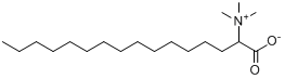 α-三甲铵基十五烷酸内盐;N,N,N-三甲基-1-羧基十五烷铵内盐分子式结构图