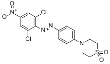 4-[4-[(2,6-二氯-4-硝基苯基)偶氮]苯基]-硫代吗啉-1,1-二氧化物分子式结构图