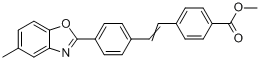 4-[2,4-(5-甲基-2-苯并恶唑基)苯基]乙烯基苯甲酸甲酯分子式结构图