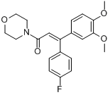 氟吗啉;灭克;4-[3-(3,4-二甲氧基苯基)-3-(4-氟苯基)丙烯酰]吗啉分子式结构图