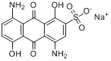 4,8-二氨基-9,10-二氢-1,5-二羟-9,10-二氧代-2-蒽磺酸一钠盐分子式结构图