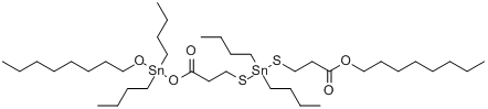 二丁基[[3-[[二丁基[(2-羧乙基)硫代]甲锡烷基]硫代]丙酰]氧基](辛氧基)锡烷辛酯分子式结构图