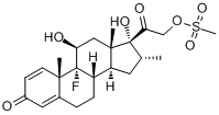 9α-氟-11β,17α,21-三羟基-16α-甲基孕甾-1,4-二烯-3,20-二酮-21-甲磺酸酯;9α-分子式结构图