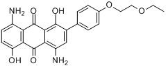 4,8-二氨基-2-[4-(2-乙氧乙氧基)苯基]-1,5-二羟基-9,10-蒽二酮分子式结构图