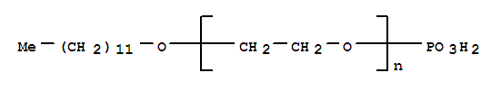 α-膦酰基-ω-十二烷氧基-聚(氧-1,2-亚乙基)分子式结构图