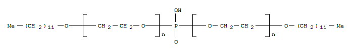 α,α'-磷酸亚基双(ω-十二烷氧基)-聚氧亚乙基分子式结构图