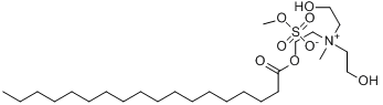 N,N-二(2-羟基乙基)-N-甲基-2-[(1-氧代十八烷基)氧基]-乙铵硫酸甲酯盐分子式结构图