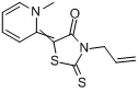 5-(1-甲基-2(1H)-吡啶亚基)-3-(2-丙烯基)-2-硫代-4-噻唑烷酮分子式结构图