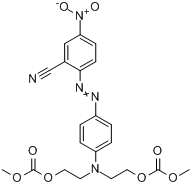 7-[4-[(2-氰基-4-硝苯基)偶氮]苯基]-3-氧代-2,4,10-三氧杂-7-氮杂十一烷-11-酸甲酯分子式结构图