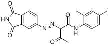 2-[(2,3-二氢-1,3-二氧代-1H-异吲哚-5-基)偶氮]-N-(2,4-二甲基苯基)-3-氧代丁酰胺;C.I.颜料黄167分子式结构图