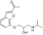 苯呋洛尔;2-乙酰-7-(2-羟基-3-异丙胺丙氧)-苯并呋喃分子式结构图