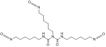 N,N'-2-三(6-异氰酸根合己基)亚氨二碳酸二酰胺;己二异氰酸酯缩二脲;三(异氰酸根合己基)缩二脲分子式结构图