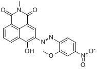 6-羟基-5[(2-甲氧基-4-硝基苯)偶氮基]-2-甲基-1H-苯并[DE]异喹啉-1,3-(2H)-二酮分子式结构图